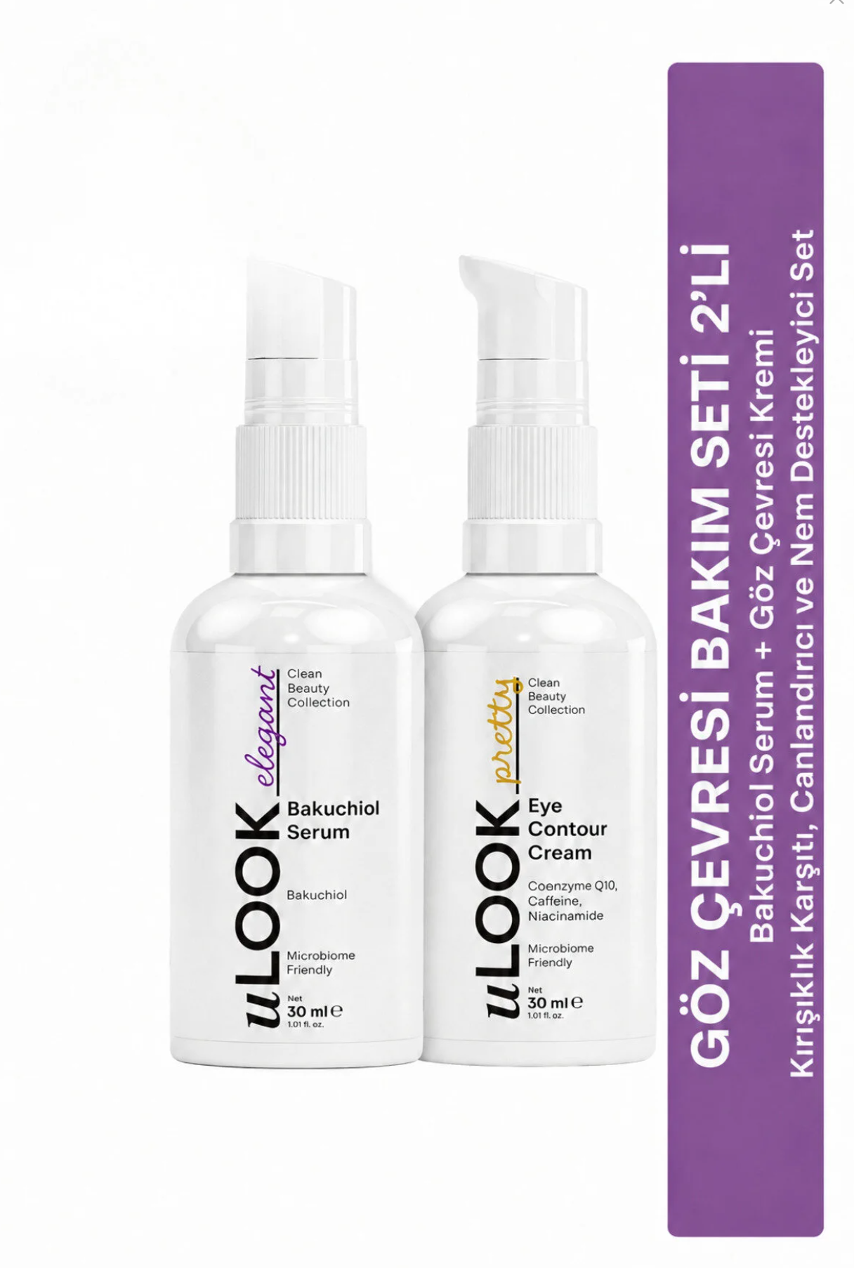 Eye Contour Care Set of 2 – Bakuchiol Serum + Eye Contour Cream, Anti-Wrinkle, Revitalizing and Moisture Supporting Set