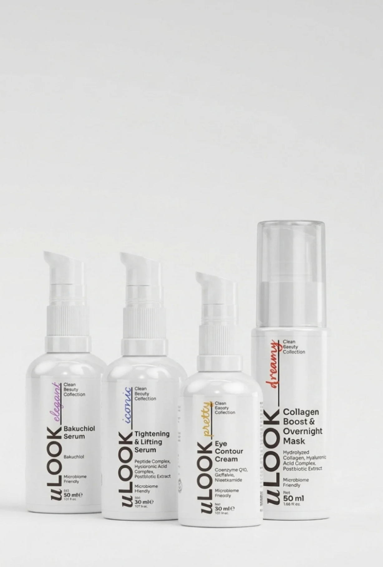 Longevity Youth Set 4 Pieces – Tightening & Lifting Serum + Bakuchiol Serum + Collagen Night Mask + Eye Contour Cream