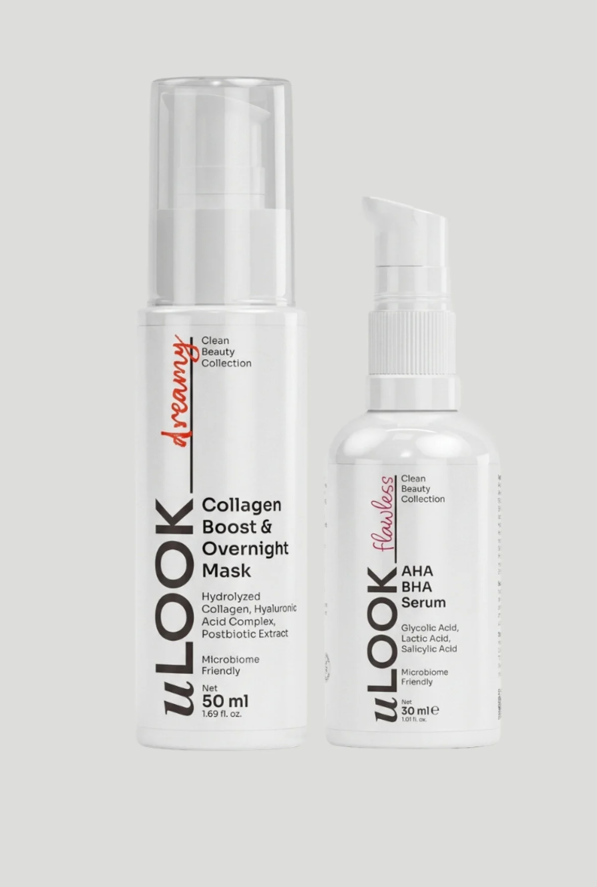 Renewing Night Set 2 Pieces – Collagen Boost Night Mask & AHA BHA Peeling Serum – Collagen, Hyaluronic Acid, Salicylic Acid – Skin Renewing Night Care