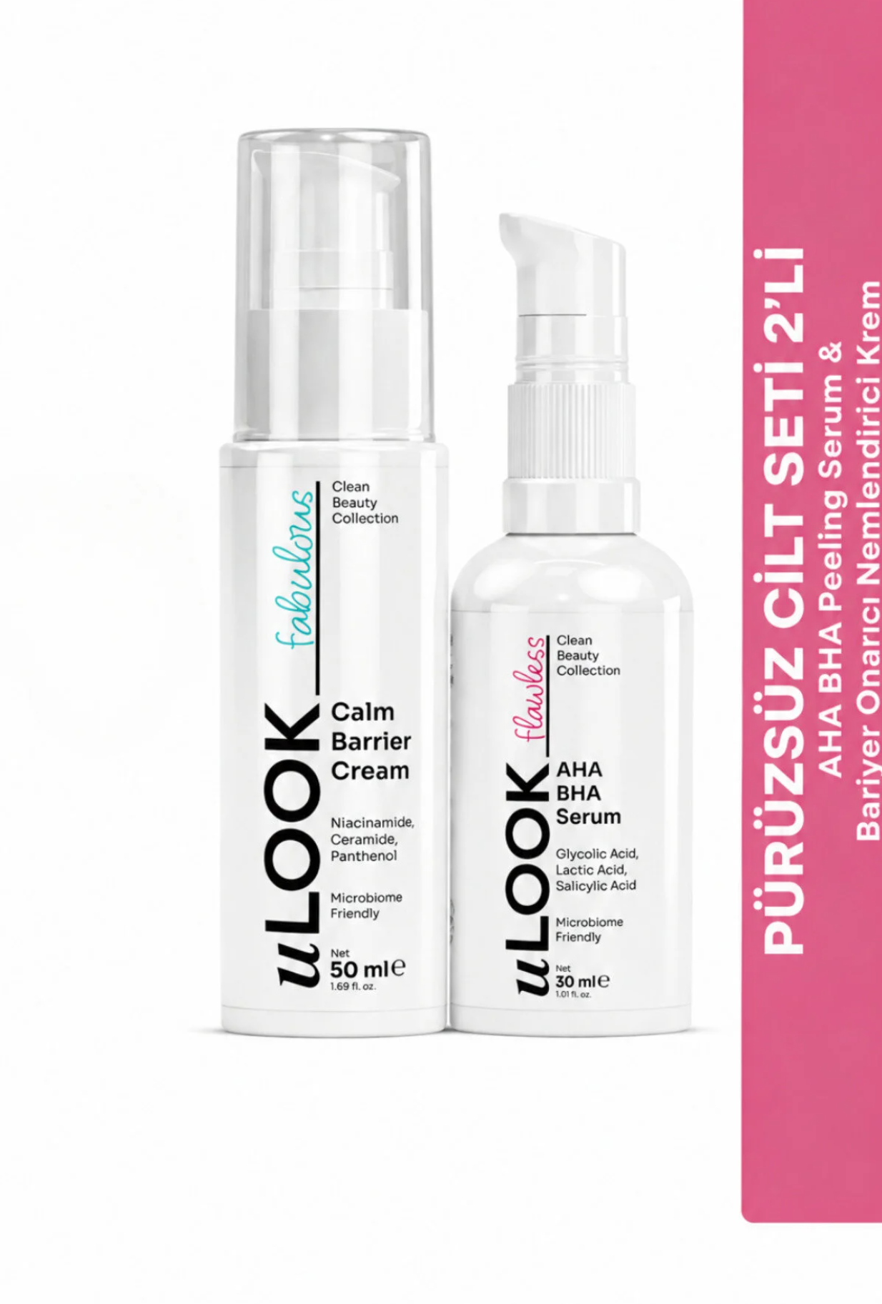 Smooth Skin Care Set 2 Pieces – AHA BHA Peeling Serum + Barrier Repair Moisturizing Cream