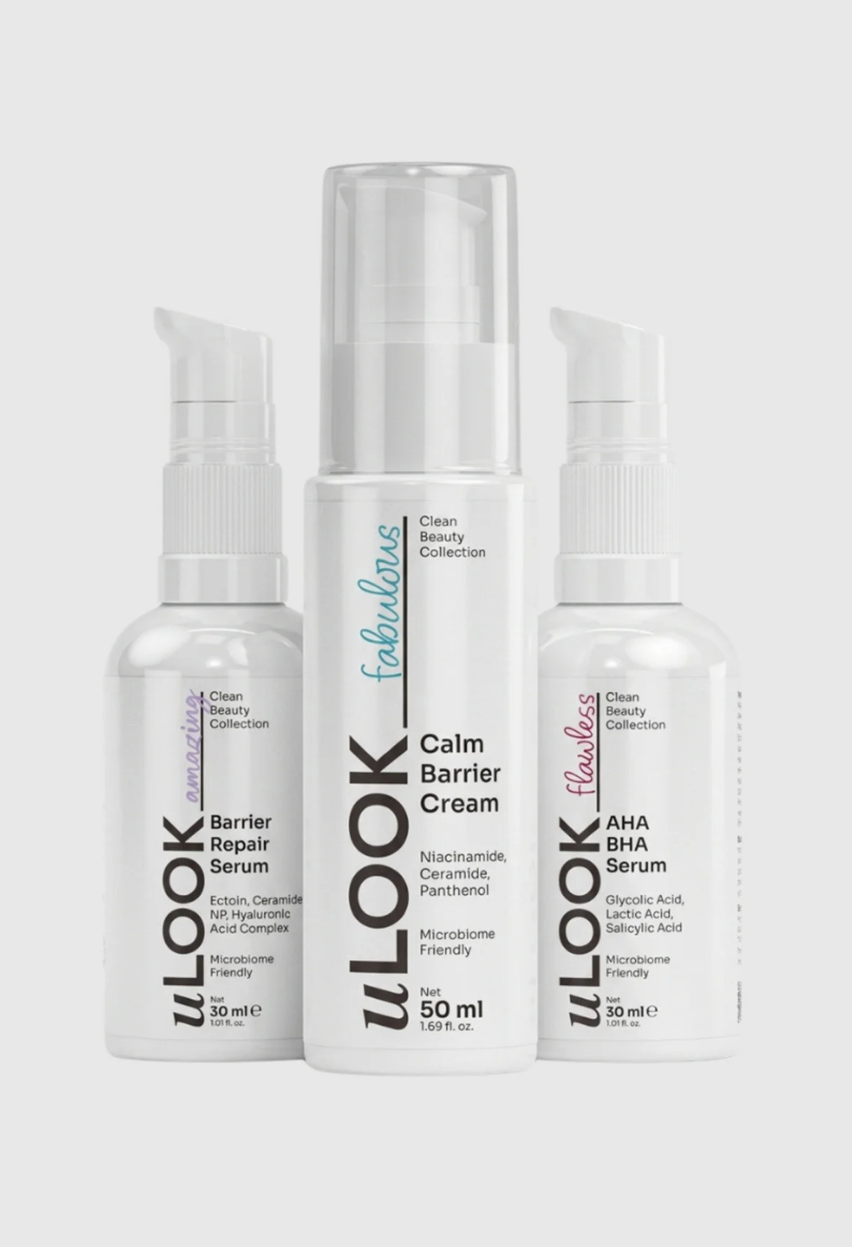 Smoothness Skin Care Set 3 Pieces – AHA BHA Peeling Serum + Barrier Repair Serum + Barrier Repair Moisturizing Cream
